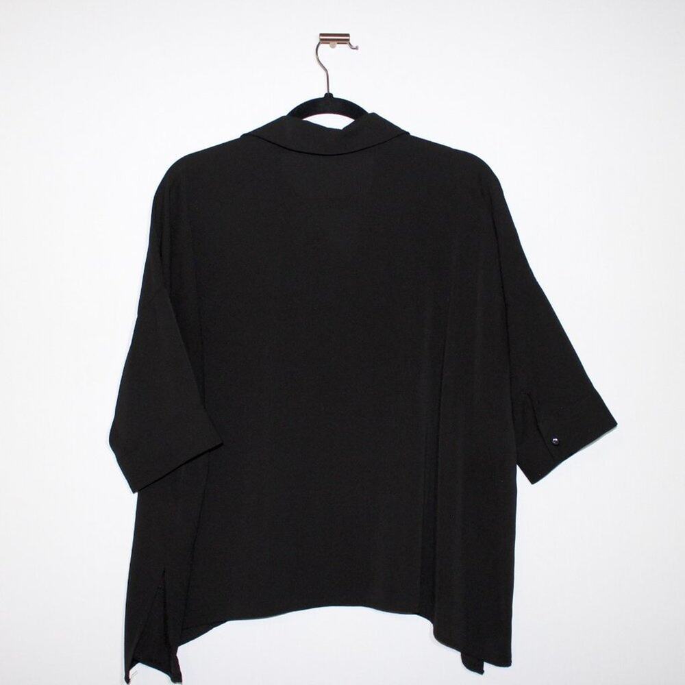 Black Button Down Blouse Size Large - image 2